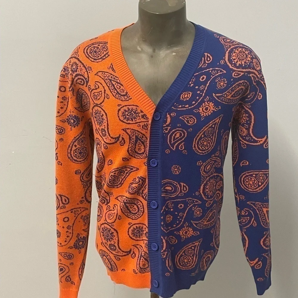 Lavane cardigan sweater paisley button front modern fit